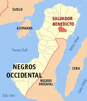 Salvador Benedicto na Negros Ocidental Coordenadas : 10°33'2.02"N, 123°14'11.00"E