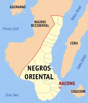 Bacong na Negros Oriental Coordenadas : 9°14'46.92"N, 123°17'41.32"E