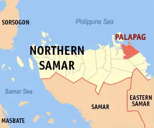 Palapag na Samar do Norte Coordenadas : 12°32'49"N, 125°6'58"E