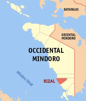 Rizal na Ocidental Mindoro Coordenadas : 12°28'N, 120°58'E