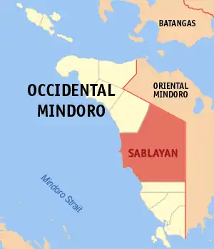 Sablayan na Ocidental Mindoro Coordenadas : 12°50'34"N, 120°46'30"E