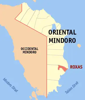 Roxas na Oriental Mindoro Coordenadas : 12°35'N, 121°30'E