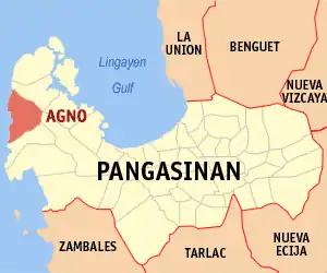 Agno na Pangasinan Coordenadas : 16°6'57.91"N, 119°48'9.66"E
