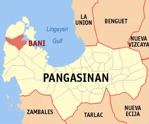 Bani na Pangasinan Coordenadas : 16°11'12.98"N, 119°51'33.01"E