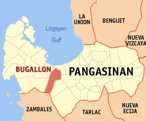 Bugallon na Pangasinan Coordenadas : 15°55'N, 120°11'E