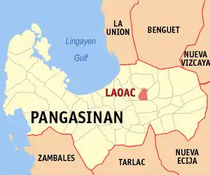 Laoac na Pangasinan Coordenadas : 16°1'59.99"N, 120°33'0.00"E