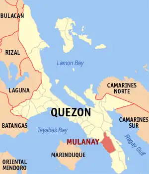 Mulanay na Quezon Coordenadas : 13°31'20"N, 122°24'15"E