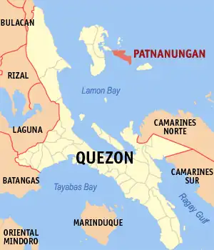 Patnanungan na Quezon Coordenadas : 14°45'14"N, 122°13'5"E