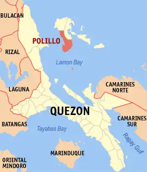 Polillo na Quezon Coordenadas : 14°42'50"N, 121°56'17"E