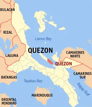 Quezon na Quezon Coordenadas : 14°0'24.55"N, 122°10'56.50"E