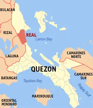 Real na Quezon Coordenadas : 14°40'N, 121°36'E