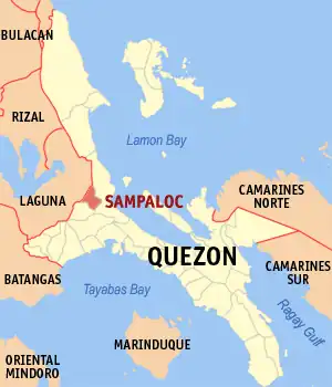 Sampaloc na Quezon Coordenadas : 14°9'45"N, 121°38'16"E