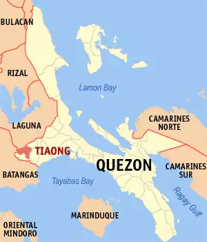 Tiaong na Quezon Coordenadas : 13°57'N, 121°19'E