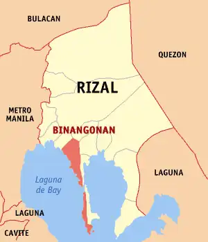 Binangonan na Rizal Coordenadas : 14°27'5"N, 121°11'31"E