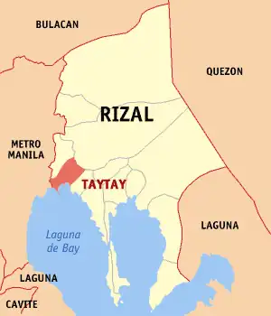 Taytay na Rizal Coordenadas : 14°34'9.01"N, 121°7'57.00"E