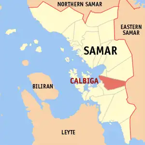 Calbiga na Samar Coordenadas : 11°38'N, 125°1'E