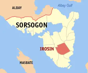 Irosin na Sorsogon Coordenadas : 12°42'18"N, 124°1'55"E