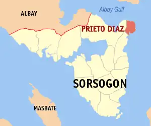 Prieto Diaz na Sorsogon Coordenadas : 13°2'27"N, 124°11'35"E
