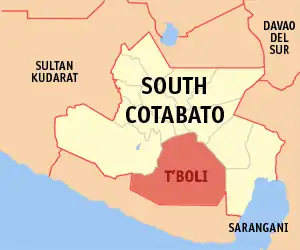 T'boli na Cotabato do Sul Coordenadas : 6°12'56.35"N, 124°49'22.29"E
