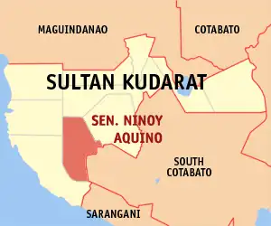 Senador Ninoy Aquino na Sultan Kudarat Coordenadas : 6°27'50.90"N, 124°19'18.44"E