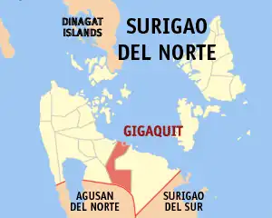 Gigaquit na Surigao do Norte Coordenadas : 9°35'41"N, 125°41'51"E
