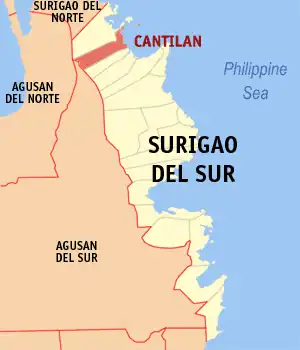 Cantilan na Surigao do Sul Coordenadas : 9°20'8"N, 125°58'37"E