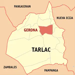 Gerona na Tarlac Coordenadas : 15°36'25"N, 120°35'55"E