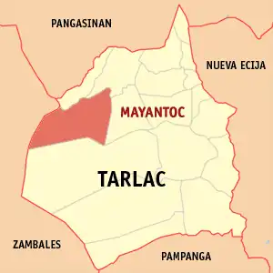 Mayantoc na Tarlac Coordenadas : 15°37'13"N, 120°22'39"E