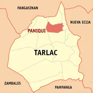 Paniqui na Tarlac Coordenadas : 15°40'5"N, 120°34'44"E