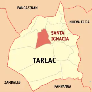 Santa Ignacia na Tarlac Coordenadas : 15°37'N, 120°26'E