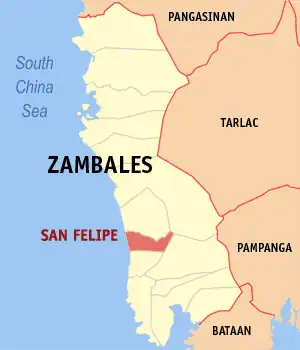 San Felipe na Zambales Coordenadas : 15°3'43"N, 120°4'12"E