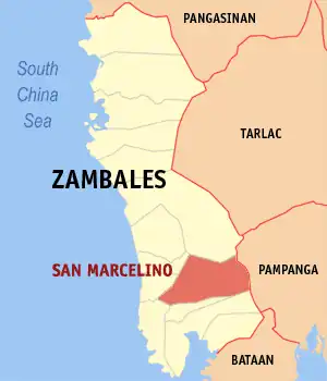 San Marcelino na Zambales Coordenadas : 14°58'27.05"N, 120°9'26.39"E