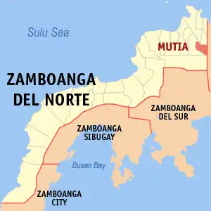 Mutia na Zamboanga do Norte Coordenadas : 8°25'11.80"N, 123°28'32.03"E