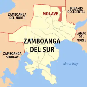 Molave na Zamboanga do Sul Coordenadas : 8°5'36"N, 123°29'6"E