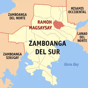 Ramon Magsaysay na Zamboanga do Sul Coordenadas : 8°0'19.000"N, 123°29'13.000"E