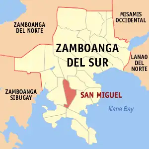 San Miguel na Zamboanga do Sul Coordenadas : 7°39'0.000"N, 123°16'4.000"E