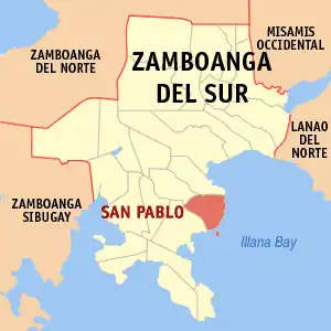 San Pablo na Zamboanga do Sul Coordenadas : 7°39'28"N, 123°27'35"E
