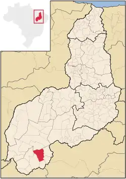 Localização de Curimatá no Piauí
