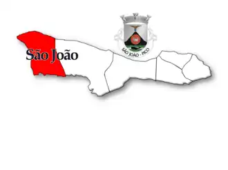 Localização no município de Lajes do Pico