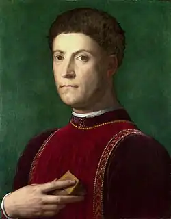 Retrato de Pedro por Bronzino, na National Gallery de Londres