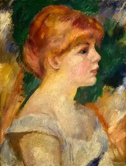 Retrato do perfil de Suzanne Valadon , de Renoir, 1885