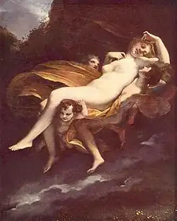 Psiquê Levantada pelo Zéfiro (romântica, c. 1800) por Pierre-Paul Prud'hon