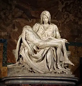 Pietà do Vaticano, de Michelangelo, provavelmente a "Lamentação" mais famosa do mundo.