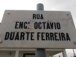 Rua Eng.Duarte Ferreira - placa toponímica em Tramagal