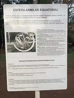 Informações sobre a Esfera Armilar Equatorial
