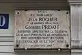 N° placa&nbsp;20 em homenagem aos combatentes da resistência Jean Rocher e Georges Prévot.