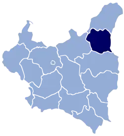 Mapa da divisão administrativa da Polônia (1921-1939) mostrando a localização da voivodia de Nowogródek (em vermelho).