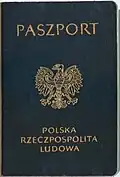 Capa do passaporte da República Popular da Polónia (até a queda do comunismo - 1990)