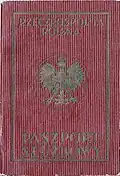 Passaporte de serviço polonês usado por um funcionário do consulado na Alemanha (1936–1939)