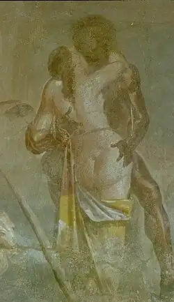 Afresco de um quarto em uma pousada em Pompeia